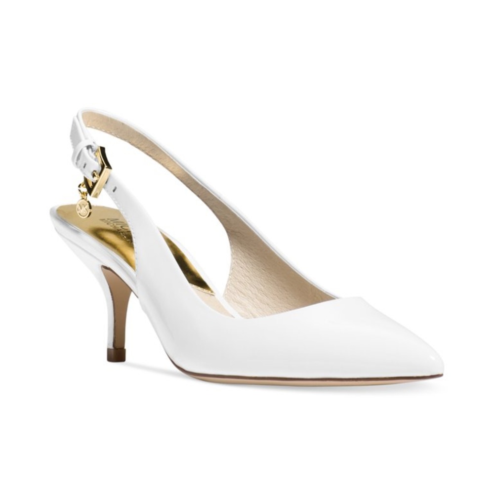 Michael Kors Kelsey Kitten Sling Patent Leather Slingback Heel